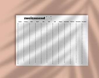 Jahresplaner 2024 DIN A2 I Wandkalender I Familienkalender I Bürokalender