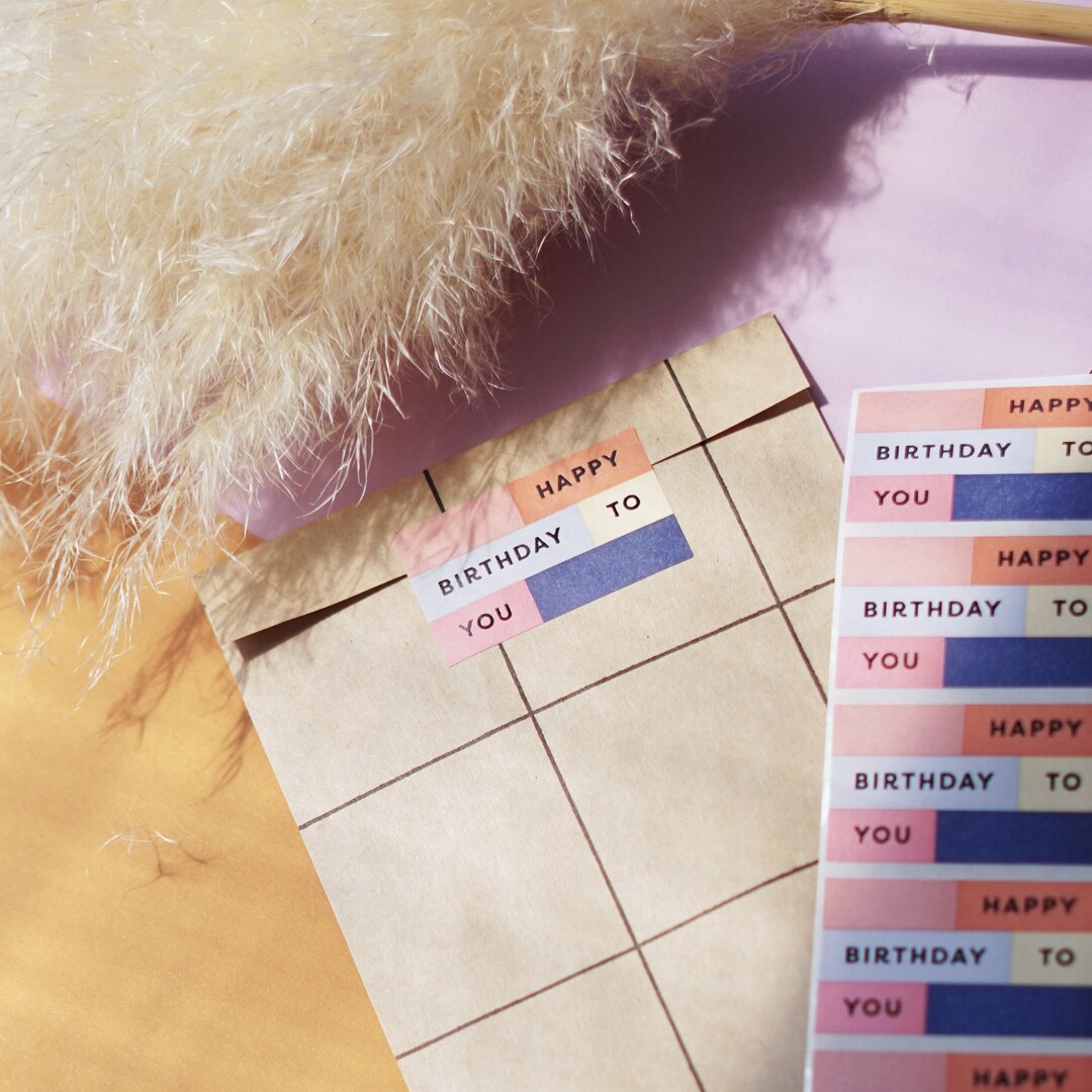 Sticker happy Birthday to You 50 X 30 Mm II Etsy