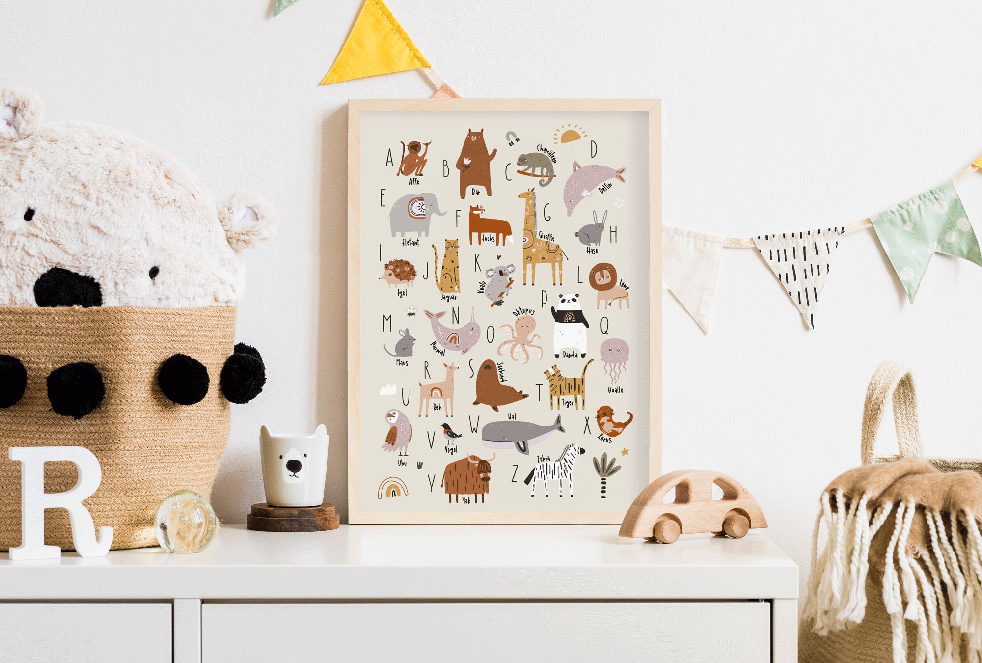 DECOWALL Tierwelt Wandtattoo - Abziehbare Weltkarte Für Kinderzimmer