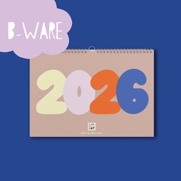 B-WARE*Wandplaner 2026 DIN A4 Querformat inklusive Poster - Dein farbenfroher Wandkalender für einen bunten Alltag