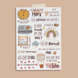 Affirmationskarte DIN A6 ⋒Boho⋒ für Kinder I positive Glaubenssätze I Karten für Kinder