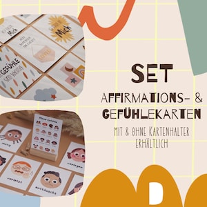 Set Gefühle- & Affirmationskarten für Kinder I positive Glaubenssätze I Emotionen I Kinderzimmer Deko I Gefühle leben