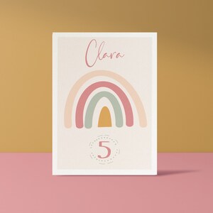 Einladungskarten personalisiert Regenbogen I Kindergeburtstag I Geburtstagsfeier I Persönliche Einladung I Individuelle Einladung