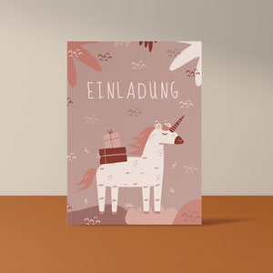 Einladungskarten Kindergeburtstag Einhorn I Einhorn Party I Regenbogen