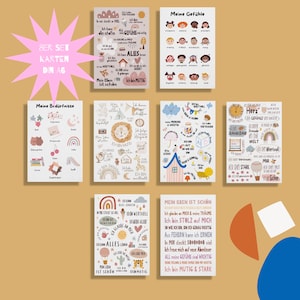 8er Set Affirmations- & Gefühlekarten für Kinder I Emotionen I positive Glaubenssätze I Meine Bedürfnisse I Lernkarten I Karten für Kinder