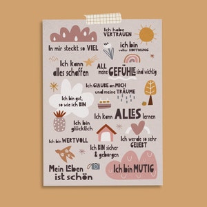 Affirmationskarte "Peaceful World" DIN A6 I positive Glaubenssätze I Geschenk für Kinder I Karten für Kinder