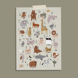 Postkarte ⋒ABC Tiere⋒ I Schulkind 2025 I Karte zum Schulstart