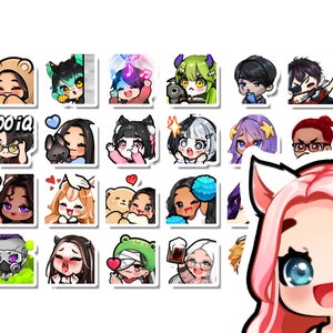 Twitch emotes | YCH Semi Custom Emotes | Cute chibi discord emotes for streamers