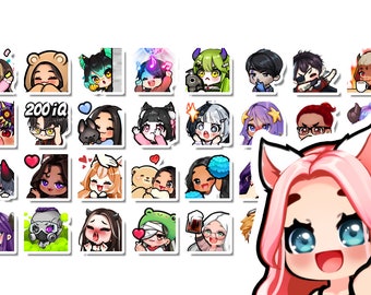 Twitch emotes | YCH Semi Custom Emotes | Cute chibi discord emotes for streamers