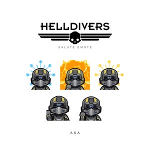 HELLDIVERS 2 Animated Twitch Emote Bundle | Salute Emote Pack for Twitch and Discord