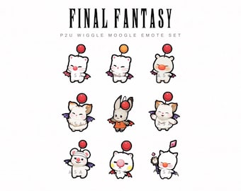 Animated Moogle Twitch Emote Bundle | Wiggle Waddle Moogles Emote Pack for Twitch and Discord