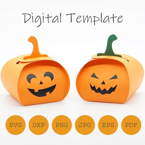 Geschenkdoos Halloween-pompoenplotterbestand, SVG DXF PDF en anderen, doos om zelf te maken, gastcadeau