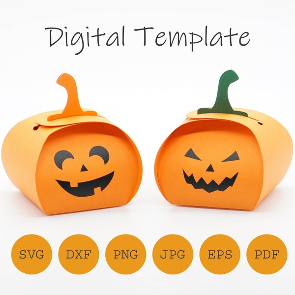 Favor box Halloween Pumpkin, fold over, cut file SVG DXF PDF and others,