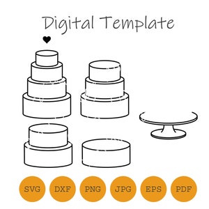 ケーキ、多段ケーキ、ウエディングケーキ、プロッターファイル、SVG、DXFなど