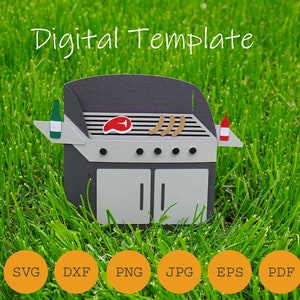 Barbacoa de tarjeta de vale, archivo de trazador, Día del Padre, cumpleaños, SVG, DXF, JPG y más