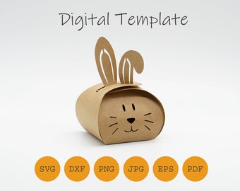 Box Osterhase, Schnittdatei Bastelanleitung, SVG, DXF, PDF und weitere, Geschenk zum selbst basteln