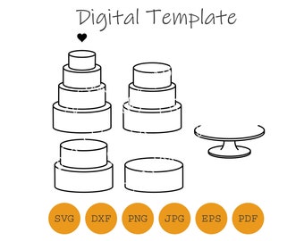 Layered Cake, Wedding Cake, Cut file, SVG, DXF and others