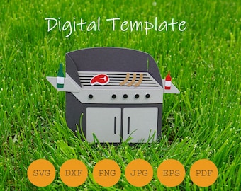 Barbacoa de tarjeta de vale, archivo de trazador, Día del Padre, cumpleaños, SVG, DXF, JPG y más