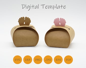 Favor box baby shower, fold over box, cut file SVG DXF PDF and others