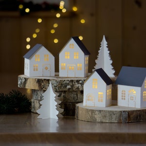 Christmas Village, cut file, SVG DXF PDF and others, Lantern Template image 3