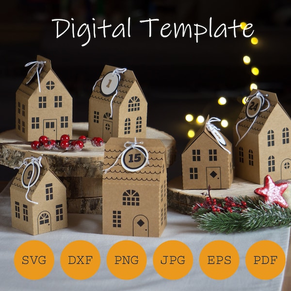 DIY Advent Calendar, cut file, SVG, PDF and others, Lantern Template
