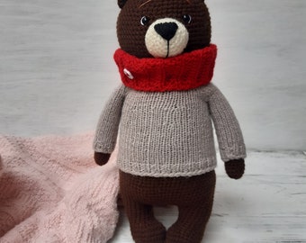 Bear toy   Stuffed toys   Animal toy    Plushie toys   Stuffed animals   Amigurumi   Brown Bear