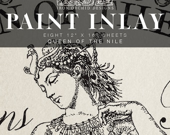 Queen of the Nile IOD Paint Inlay by Iron Orchid Design (8) 12 X 16 Sheets - Limited Release