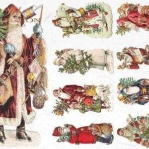 Vintage Santas ITD Decoupage Rice Paper | Size A3 | 16.5inch x 11.7inch | R0156L image 3