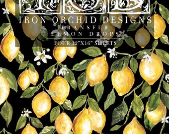 Lemon Drops IOD Transfer Pad with (4) 12 X 16 Sheets by Iron Orchid Designs Rub-On Furniture Transfer Decal - Retired