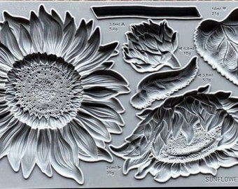 Sunflowers IOD décor mould 6 x 10 - by Iron Orchid Designs