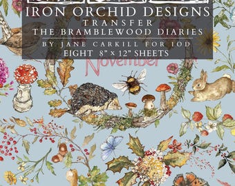 The Bramblewood Diaries IOD Transfer Pad (8) 8 x 12 Sheets by Iron Orchid Designs Rub-On Transfer Decal - 2026 Limited Holiday Release