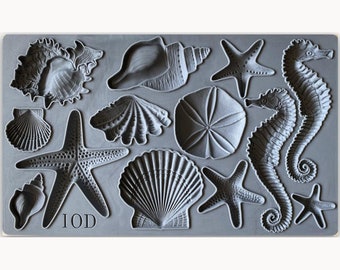 Sea Shells IOD décor mould 6 x 10 - by Iron Orchid Designs