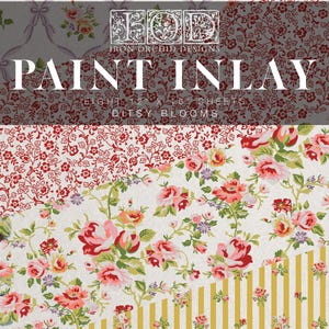 Ditsy Blooms IOD Paint Inlay by Iron Orchid Design (8) 12 X 16 Sheets Limited Release