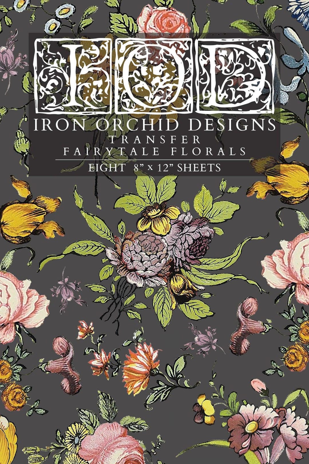 Fairytale Florals IOD Transfer Pad With (8) 8 X 12 Sheets by Iron