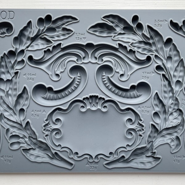 Olive Crest IOD décor mould 6 x 10 - by Iron Orchid Designs