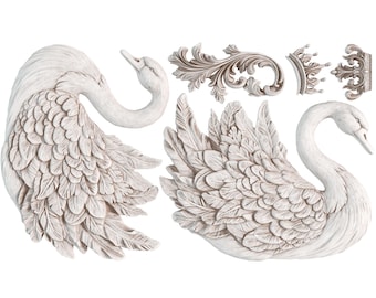 Swans IOD décor mould 6 x 10 - by Iron Orchid Designs - New Release