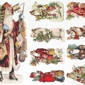 Vintage Santas ITD Decoupage Rice Paper | Size A3 | 16.5inch x 11.7inch | R0156L image 1