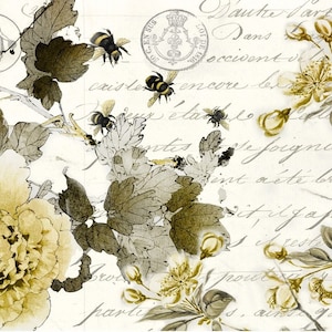 Roycycled Decoupage Paper | Sepia Blossom 20" x 29" Sheet