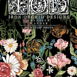 Wander IOD Transfer Pad with (4) 12 X 16 Sheets by Iron Orchid Designs Rub-On Furniture Transfer Decal