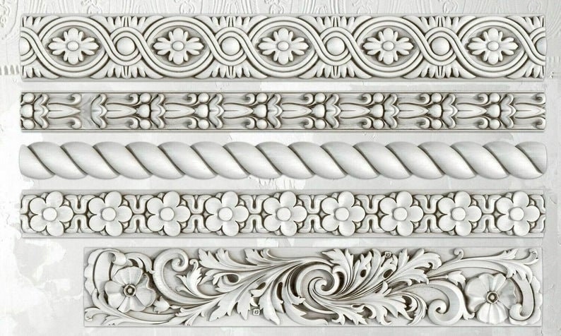 Trimmings 2 IOD décor mould 6 x 10 by Iron Orchid Designs image 1