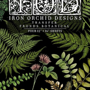 Fronds Botanical IOD Transfer Pad with (4) 12 X 16 Sheets by Iron Orchid Designs Rub-On Furniture Transfer Decal