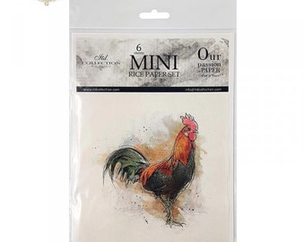 chickens ITD Decoupage Rice Paper | 6 (6x6 in sheets) 6 designs in pack | RSM004