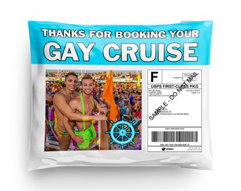 Gay Cruise Prank-pakketpost Gênante, vernederende post-prankknevel, wordt rechtstreeks naar het slachtoffer, familielid of vrienden gemaild