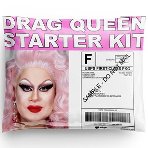 Drag Queen Starter Pack Prank Package Mail Embaraçoso Mortificante Postal Prank Gag, é enviado diretamente para a vítima, membro da família