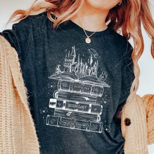 Wizard Castle Book Shirt, Pottery Gifts For Women, HP Shirt, Family Vacation Shirts, Bookworm Gift, Wizard School Tee, Bookish Reading Shirt