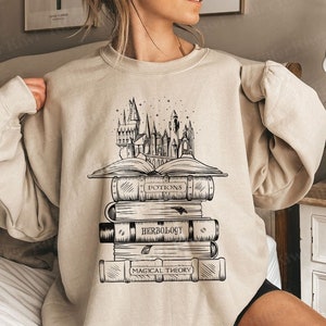 HP Sweatshirt, HP Sweater, Bookworm Sweatshirt, Wizard Castle Book Lover Gift, Family Vacation Shirts, Wizard School Shirt, Pottery Gift