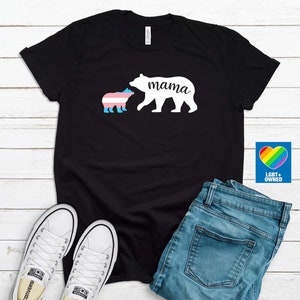 Trans Pride Mama Bear Shirt, Pride Ally Shirt, Mama Bear LGBT, LGBTQ Ally, Transgender Pride, Pride Outfit, LGBT Mom Gift