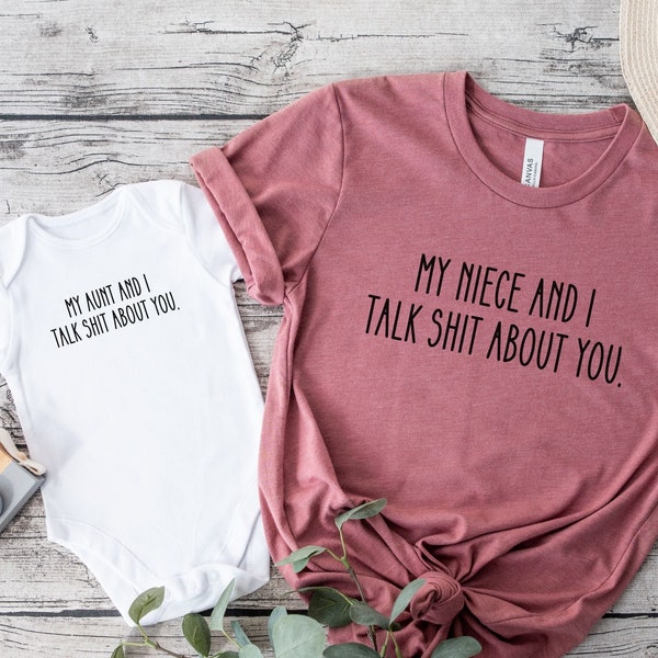 Aunt and Niece Matching Shirts, Funny New Auntie Shirt, Pregnancy Announcement, Funny Aunt Gift, Auntie To Be Tshirt, New Niece Baby Reveal