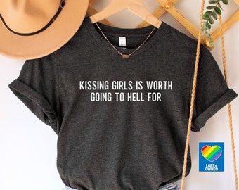 LGBTQ Shirt,Lesbian Shirt,Kiss More Girls,Gay Pride Shirt,Lesbian Pride Shirt,Lesbian Clothing,Queer Girls Tee,Pride Shirt Women,Lesbian Tee