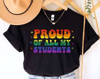 Teacher Pride Shirt,LGBTQ Teacher Shirt,Pride Shirt for Teacher Pride Month Shirt,Rainbow Pride Tee,Teacher Ally Shirt,Proud Teacher Shirt